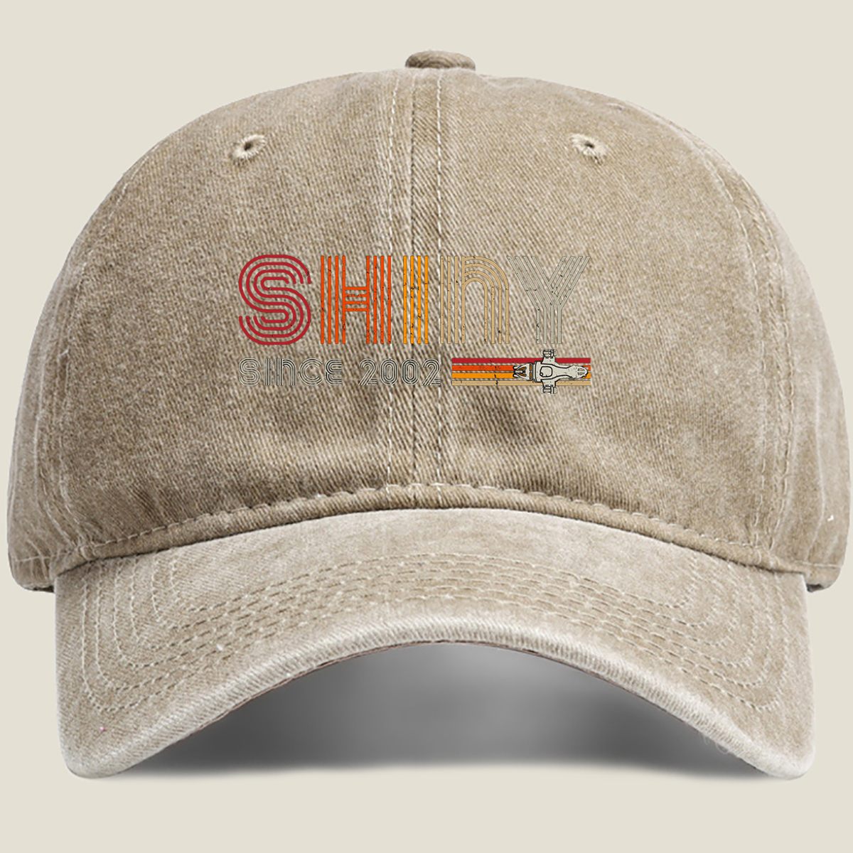 Shiny Since 2002: Retro Robot Design - Washed Denim - Baseball Cap