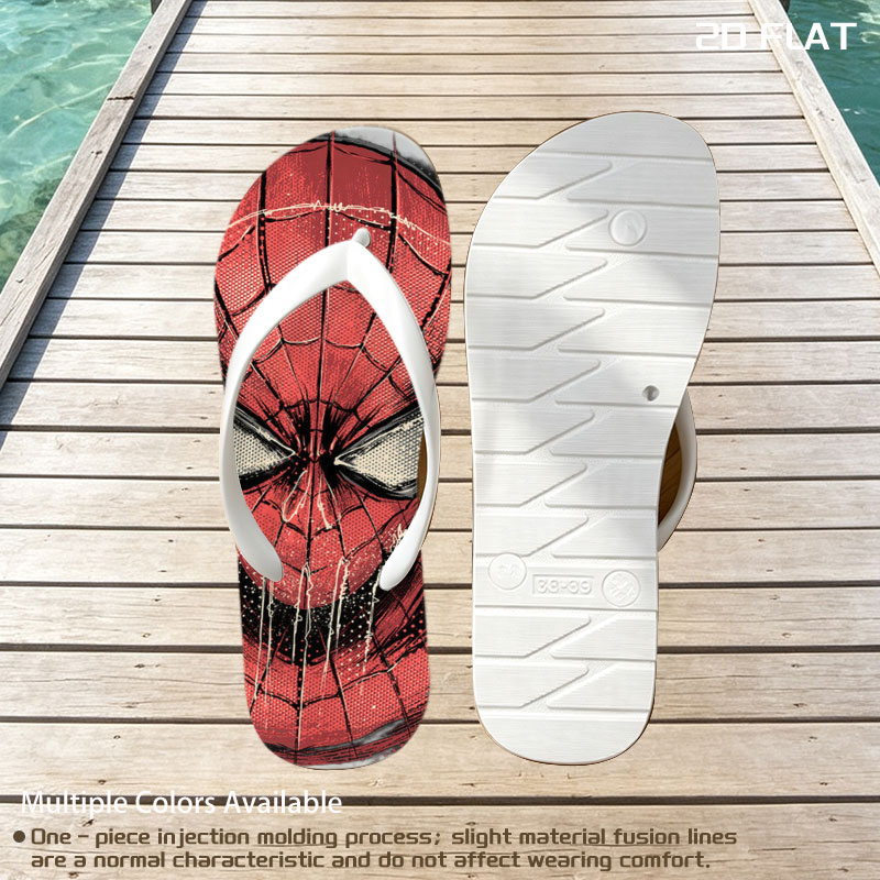 Spider-Man: Iconic Hero in Red and Black Mask Design -  flip-flops