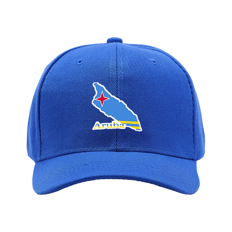 1pc New Baseball Cap with Aruba Map and Flag Print Unisex Adjustable Hat for Outdoor Travel and Casual Wear Adults and Teens