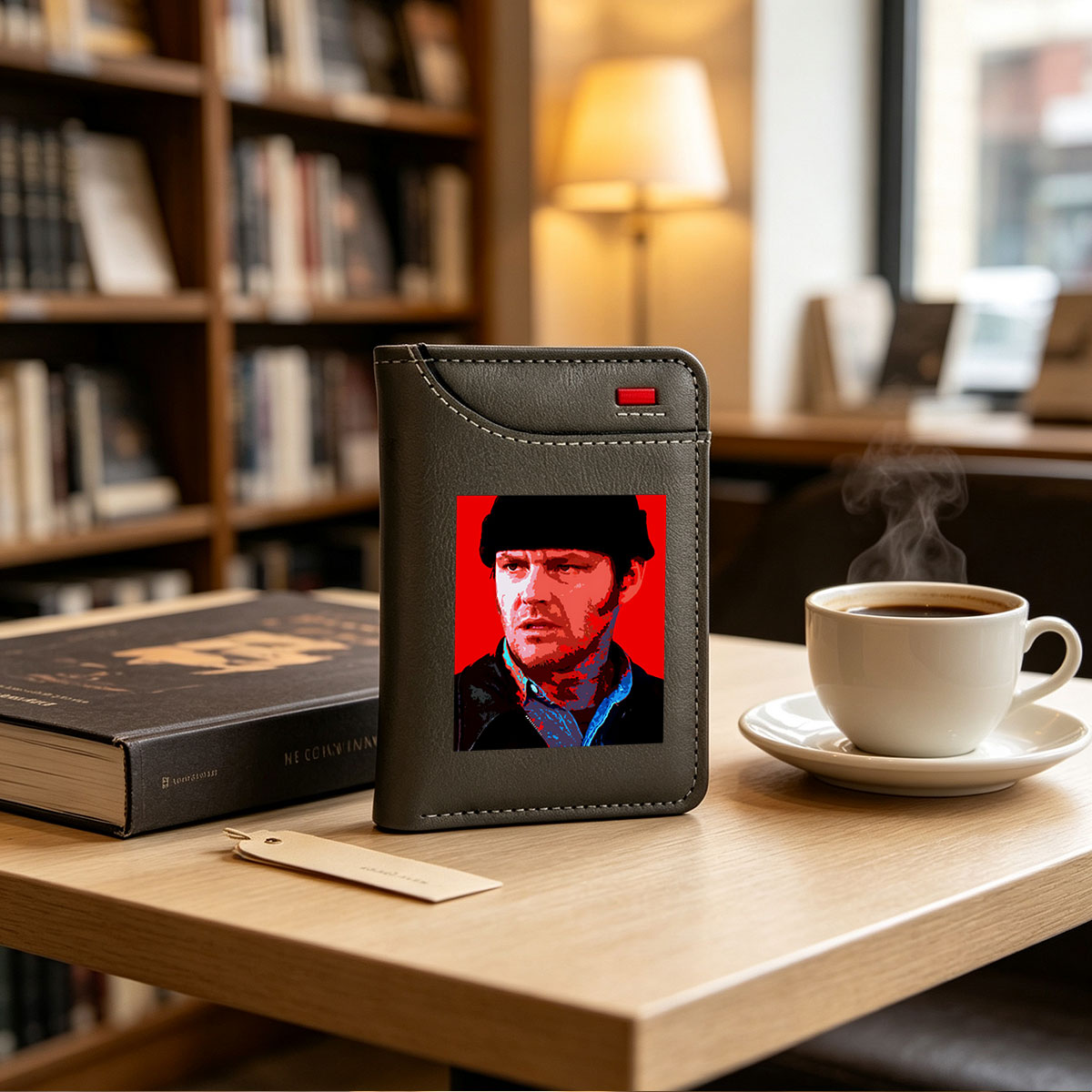Jack Bauer in a Stylized Portrait with Red Background - Vertical Style Wallet