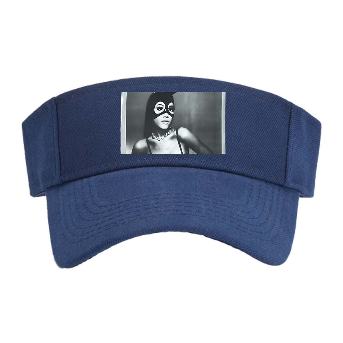 Bunny Masked Woman in Black Dress with Pearl Necklace -  Visor cap