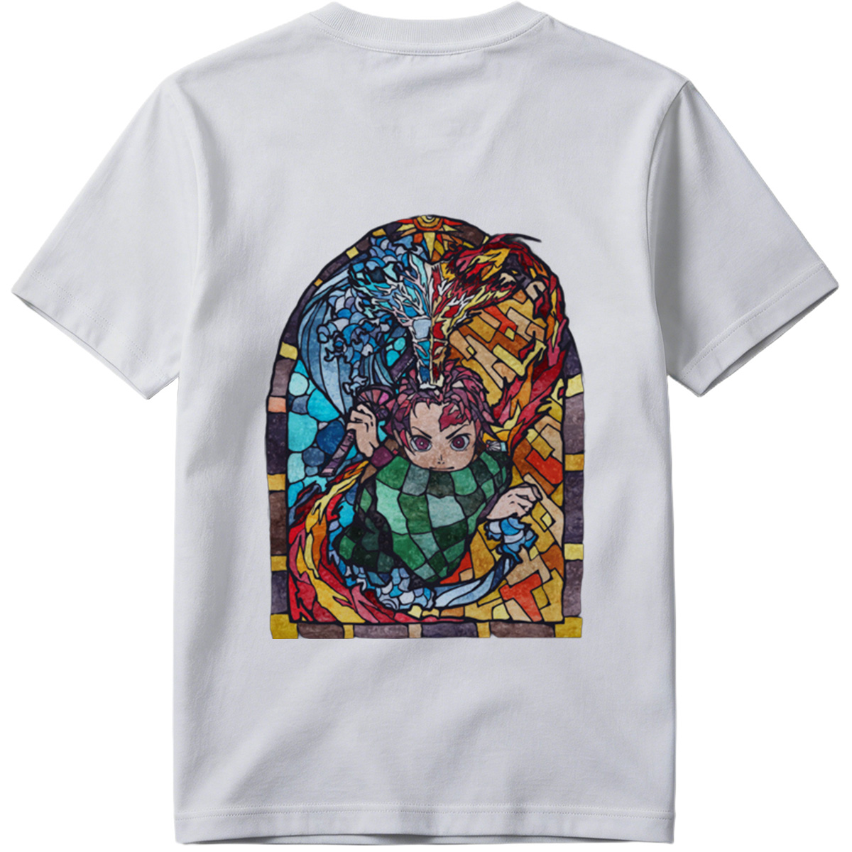 Demon Slayer Tanjiro Kamado Stained Glass Art - Tee