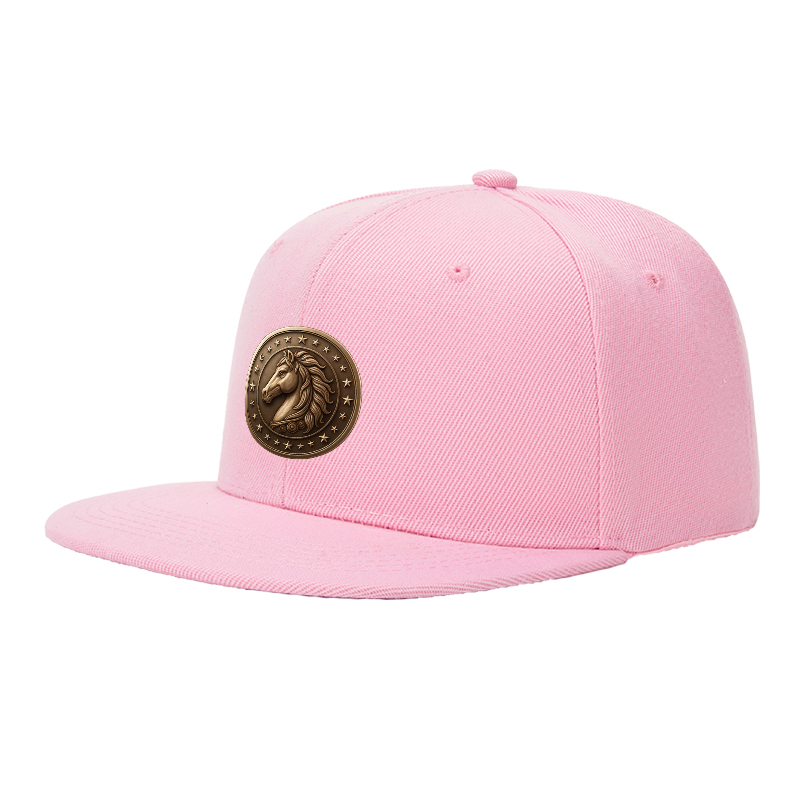 Flat Brim Baseball Cap Horse Head Emblem with Stars and Moon Design Streetwear Underground Skate Style for Basketball Court Skate Park Urban Lifestyle Skaters Rappers Streetwear Enthusiasts