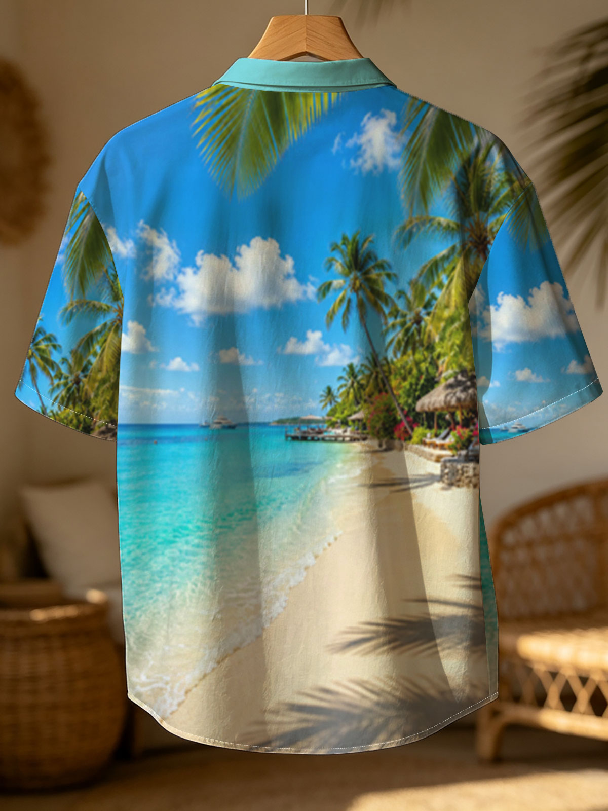 Tropical Beach with Palm Trees and Crystal Clear Water -  Shirt
