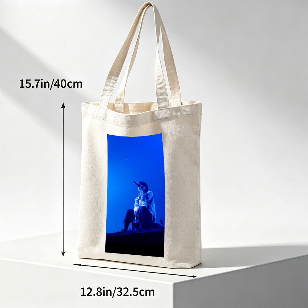 Troye Sivan Performing on Stage Under Blue Lighting - Canvas tote bags