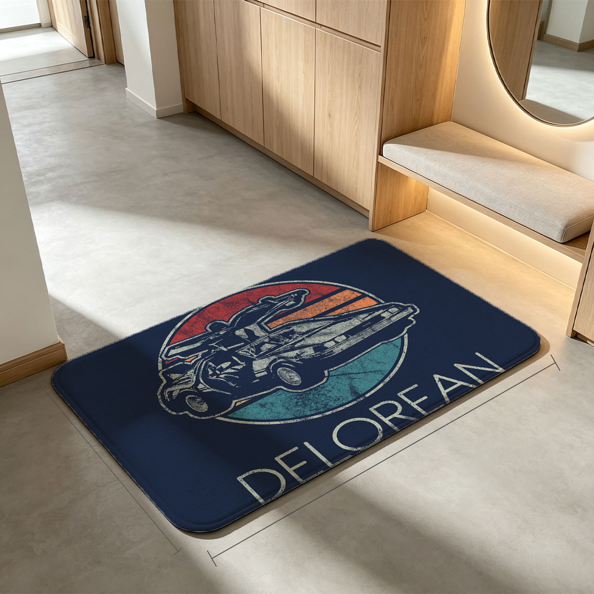 Delorean Time Machine - Back to the Future Icon - Flannel floor mat
