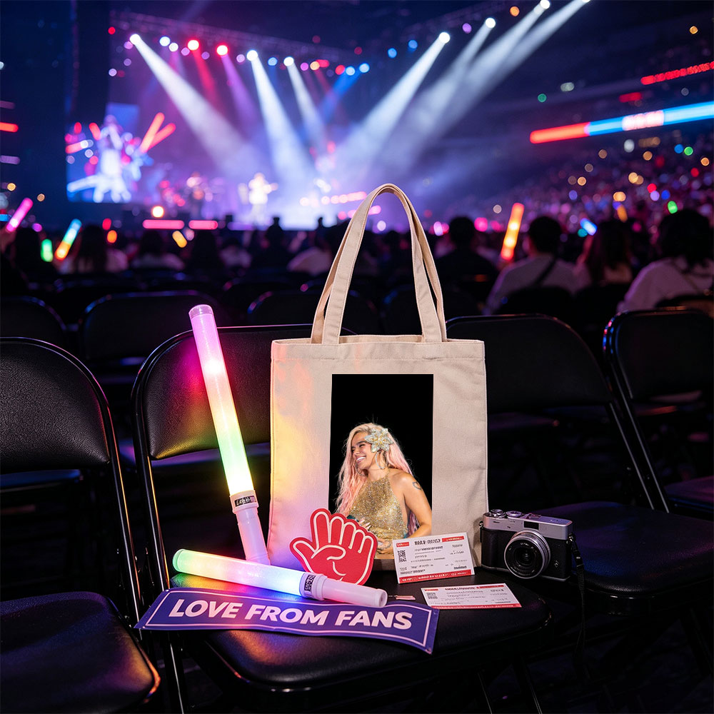 Demi Lovato on Stage in a Sparkling Gold Dress with Pink Hair and Flower Accessory - Canvas tote bags