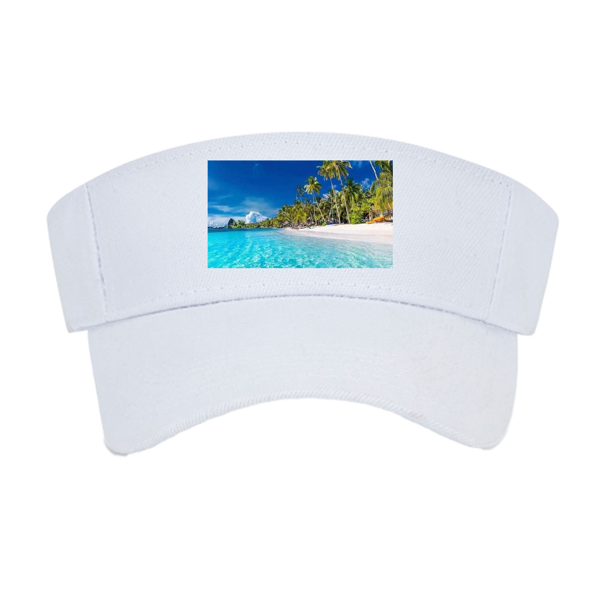 Crystal Clear Waters and Palm Trees on a Tropical Beach -  Visor cap