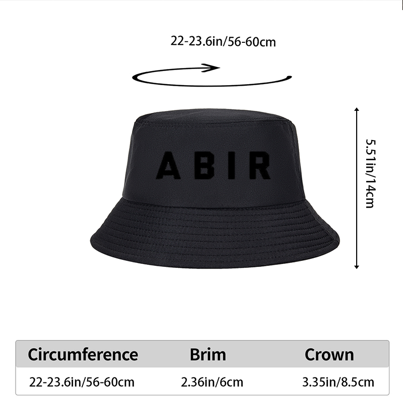 Unisex Fisherman Hat with ABCR Logo Print - Classic Cotton Bucket Hat for Outdoor Activities, Travel, and Casual Wear - Suitable for Men and Women Seeking Stylish Sun Protection