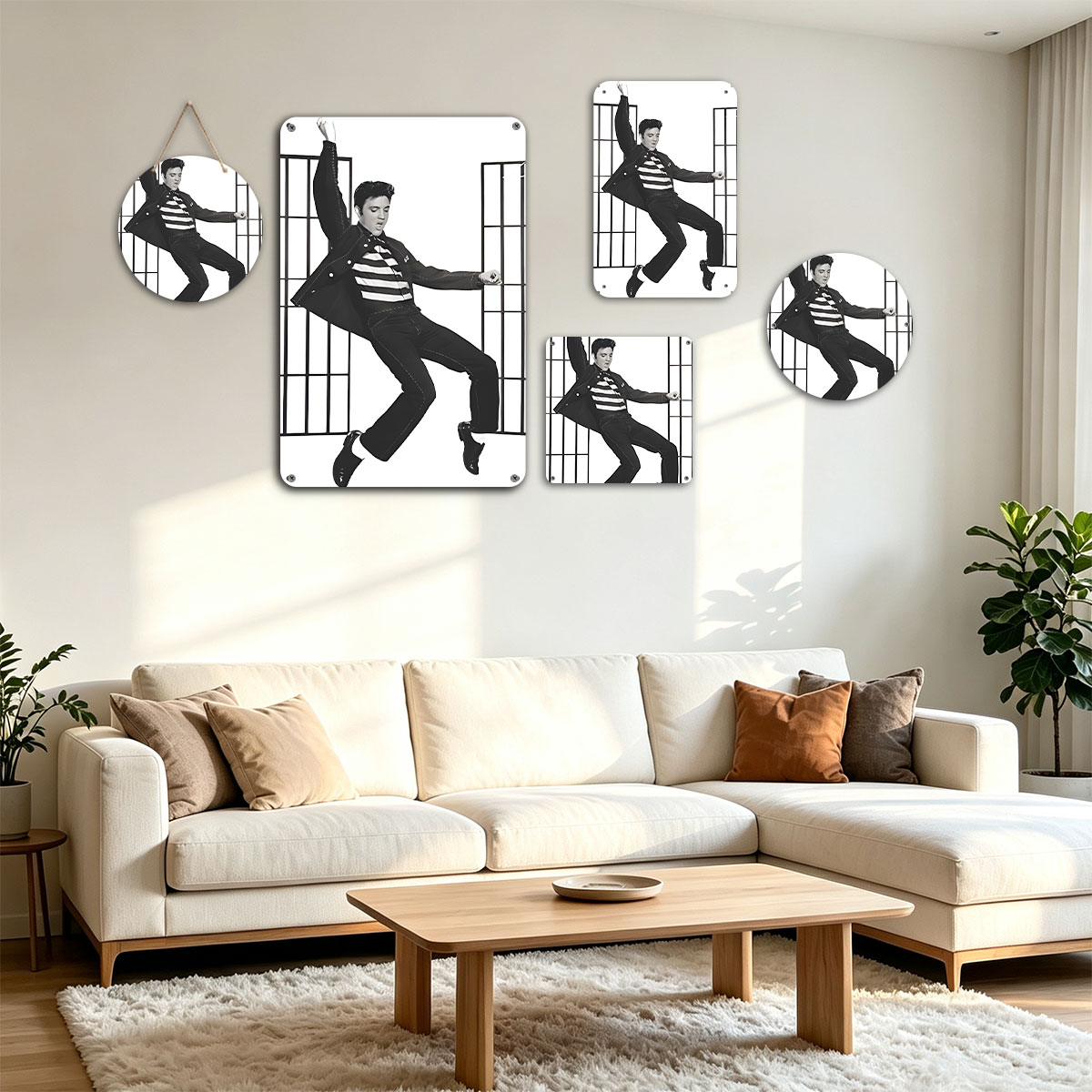 Elvis Presley in Jailhouse Rock Pose with Bars - painting