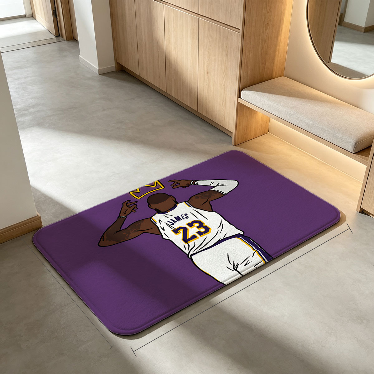LeBron James #23 Lakers Crowned King - Flannel floor mat