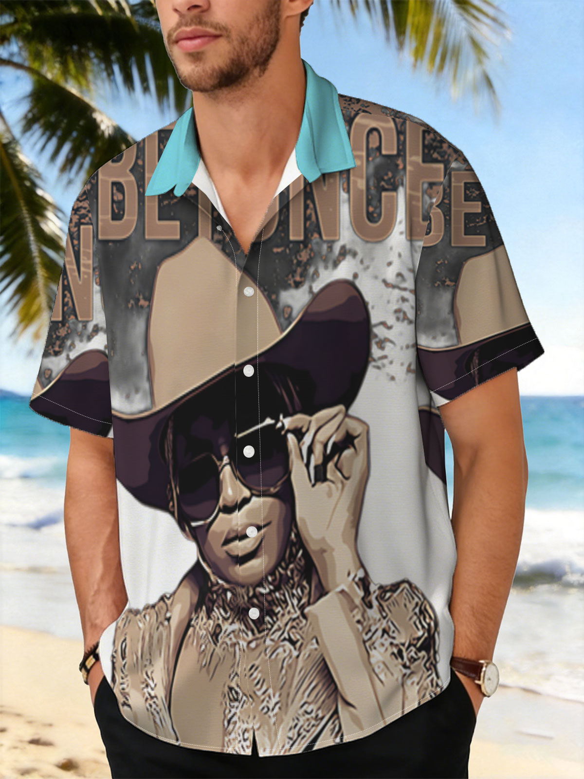 Beyoncé in Cowboy Hat and Sunglasses Artwork -  Shirt