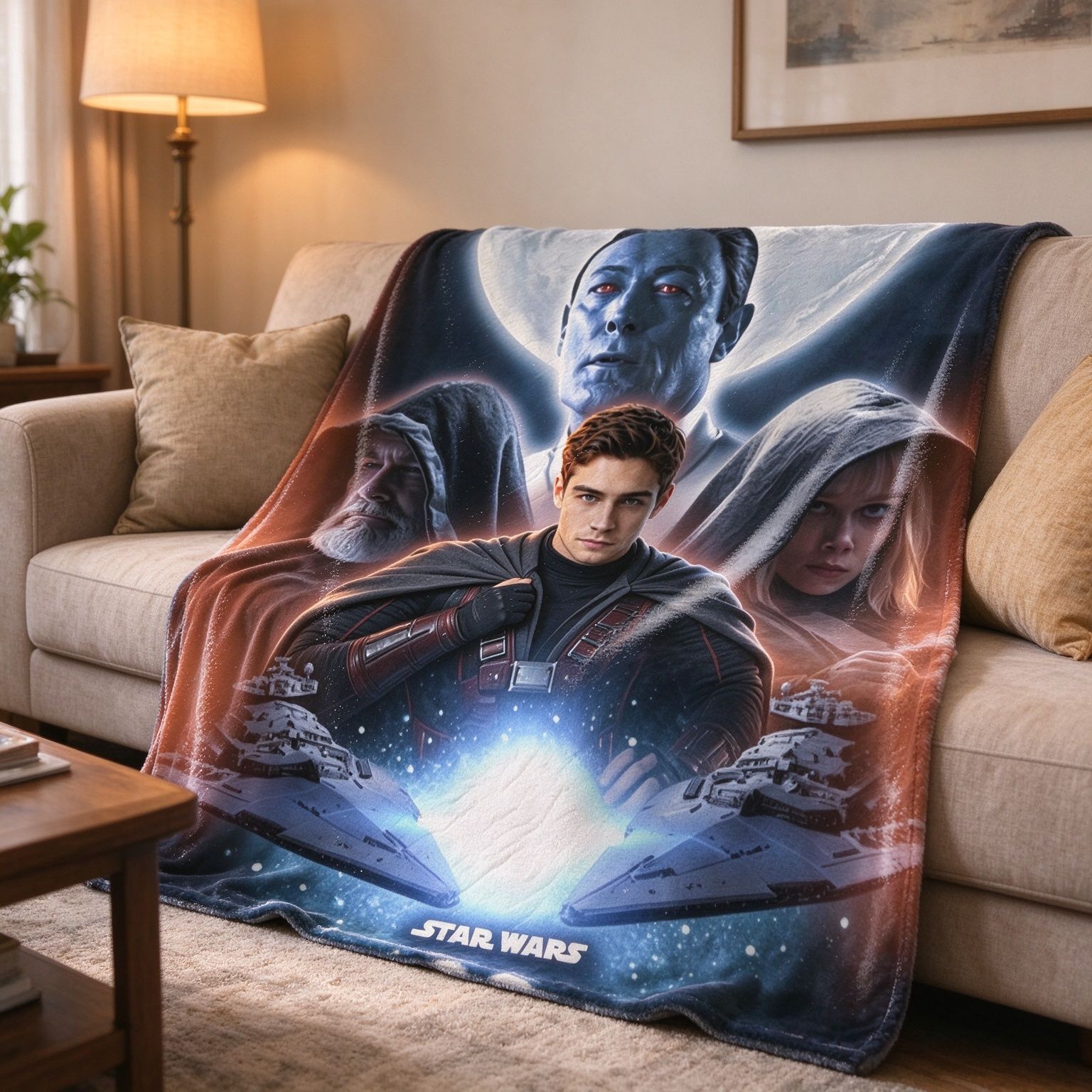 Custom Photo Face Blanket Personalized Flannel Fleece Throw Soft Anti-Pilling Warm Bed Sofa Wrap Cozy Keepsake Gift
