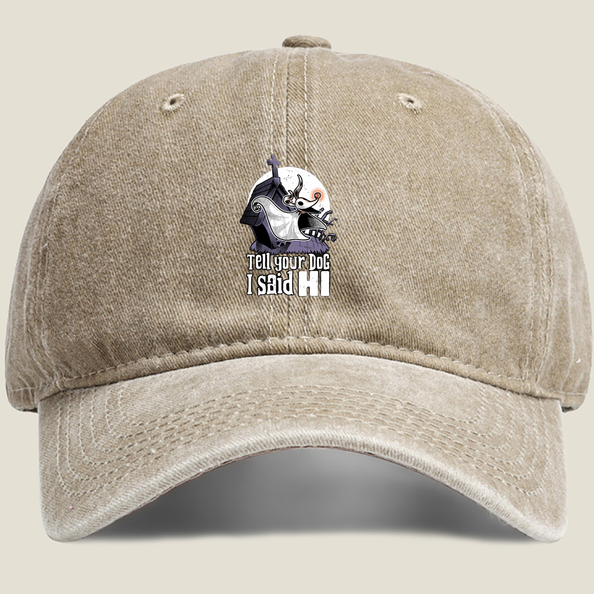 The Nightmare Before Christmas Jack Skellington Tell Your Dog I Said Hi - Washed Denim - Baseball Cap