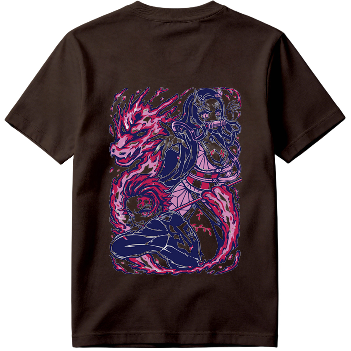 Demon Slayer: Kimetsu no Yaiba - Nezuko Kamado and Tanjiro Kamado with Flame Breathing - Tee
