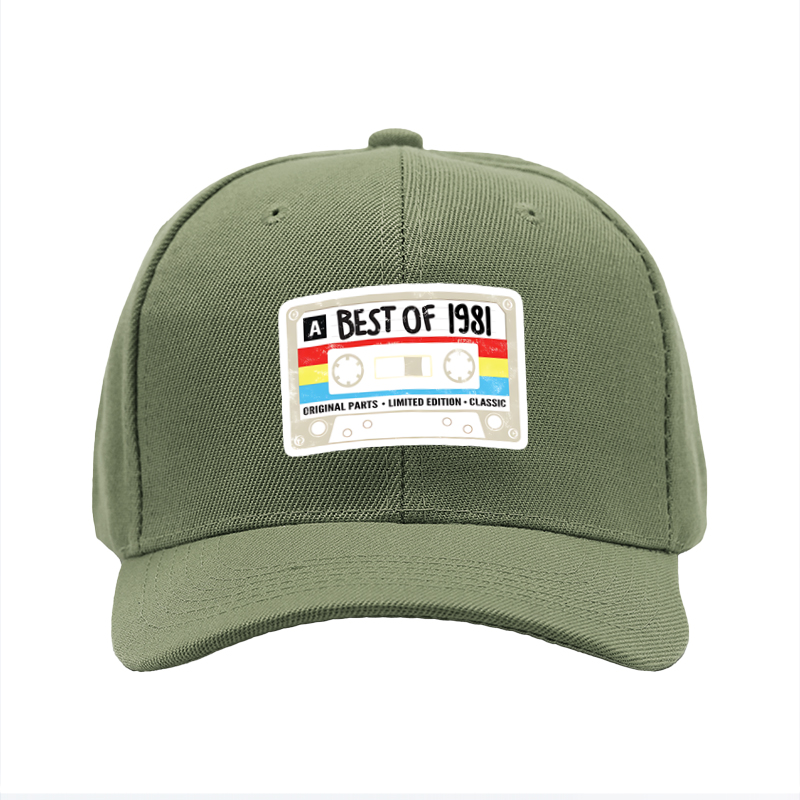 1pc New Baseball Cap with Cassette Tape Best of 1981 Print Unisex Adjustable Hat for Casual Streetwear Fashion Adults and Teens Outdoor Activities Retro Music Lover Style