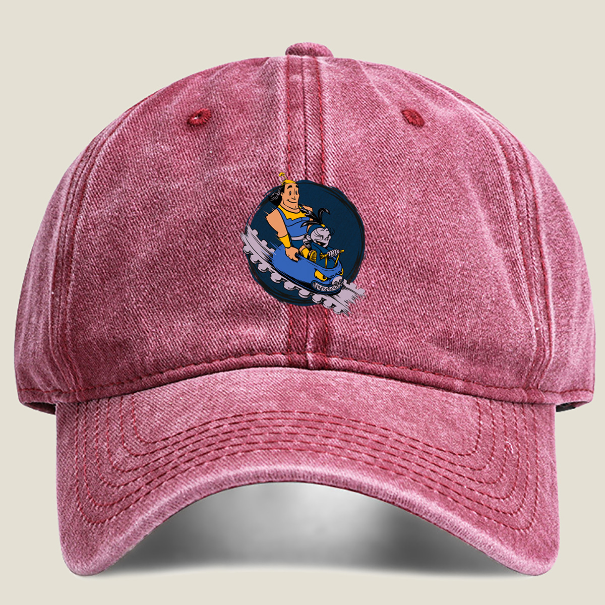He-Man and Orko Racing in a Monster Cart - Washed Denim - Baseball Cap