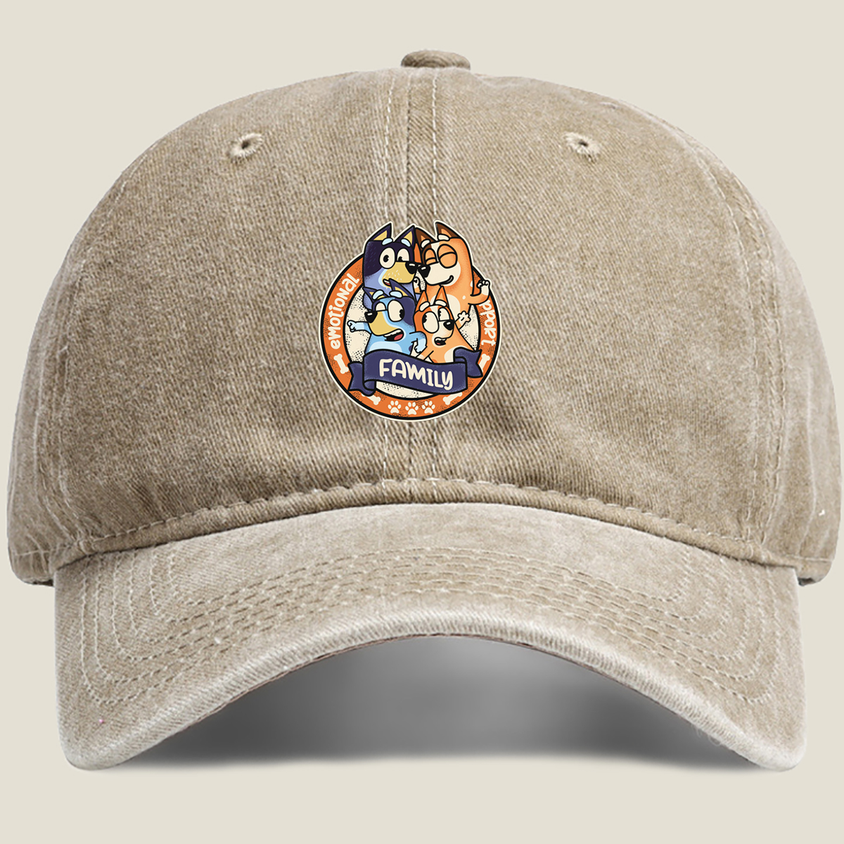 Bluey Family Emotional Support - Washed Denim - Baseball Cap