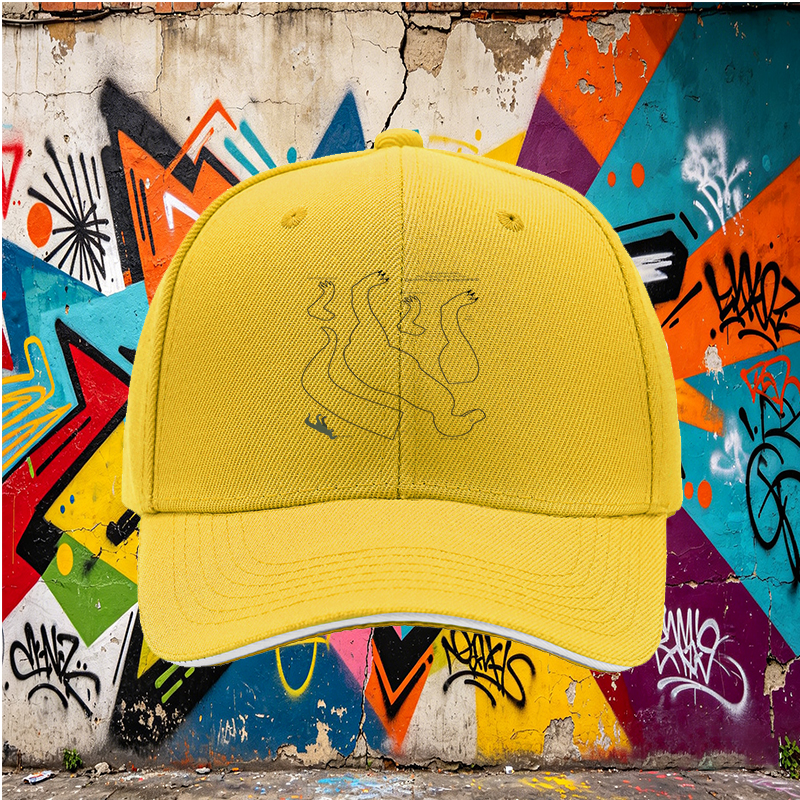 Unisex Classic Sandwich Hat with Dinosaur Silhouette Print - Perfect for Outdoor Adventures, Casual Wear, and Nature Enthusiasts – Ideal for Adults and Teens Who Love Prehistoric Themes and Unique Fashion Statements