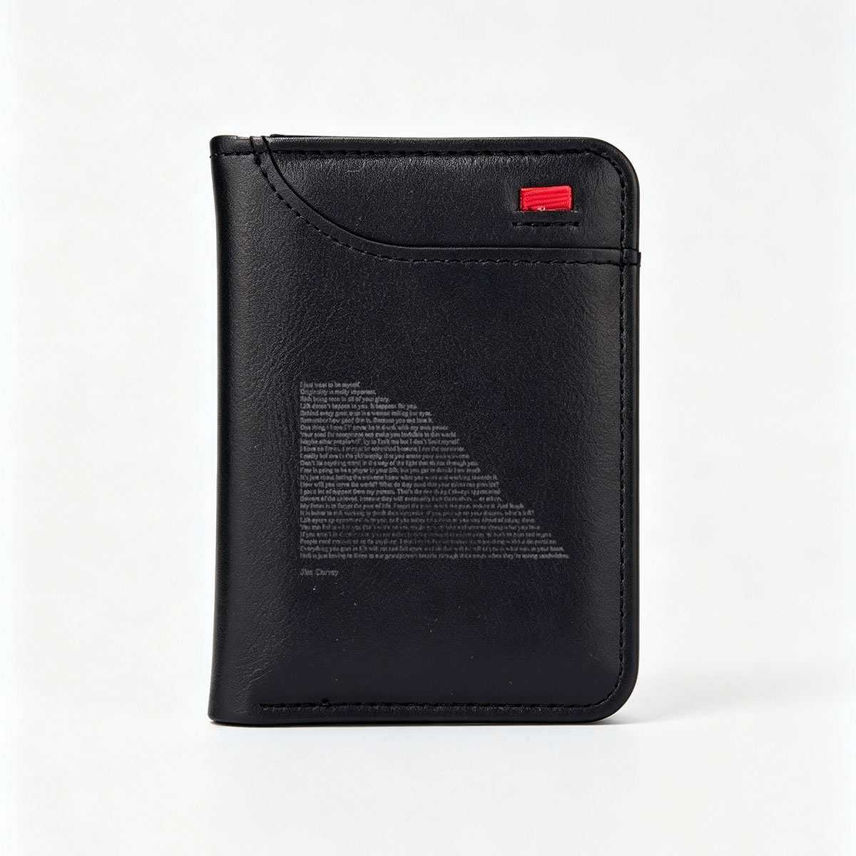 Jim Carrey's Inspirational Quote on Self-Discovery and Authenticity - Vertical Style Wallet
