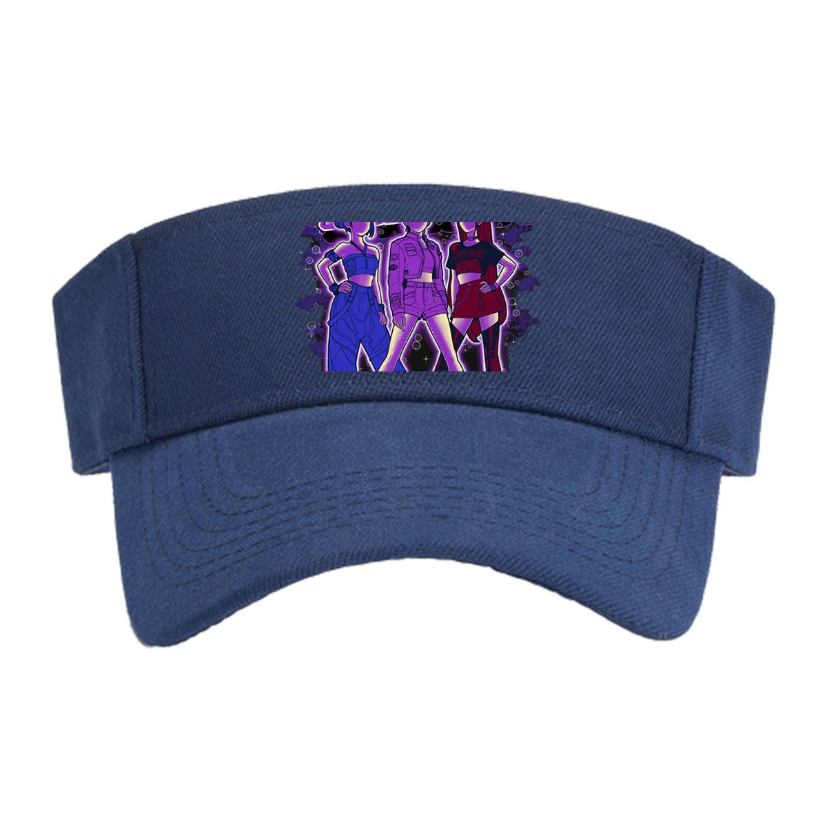 Huntrix: Three Stylish Characters in Vibrant Outfits with Futuristic Aesthetic -  Visor cap