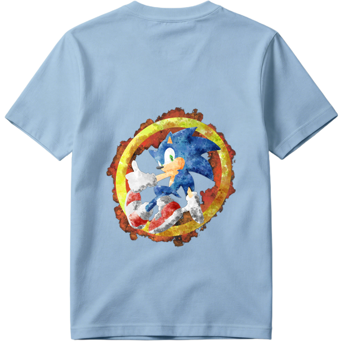 Sonic the Hedgehog in Watercolor Style - Tee