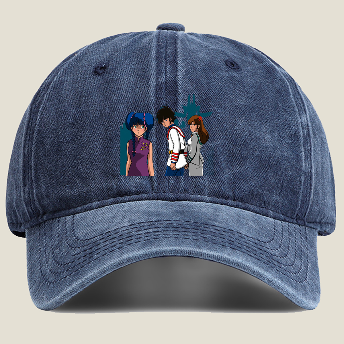Mobile Suit Gundam: Amuro, Sayla, and Haro - Washed Denim - Baseball Cap