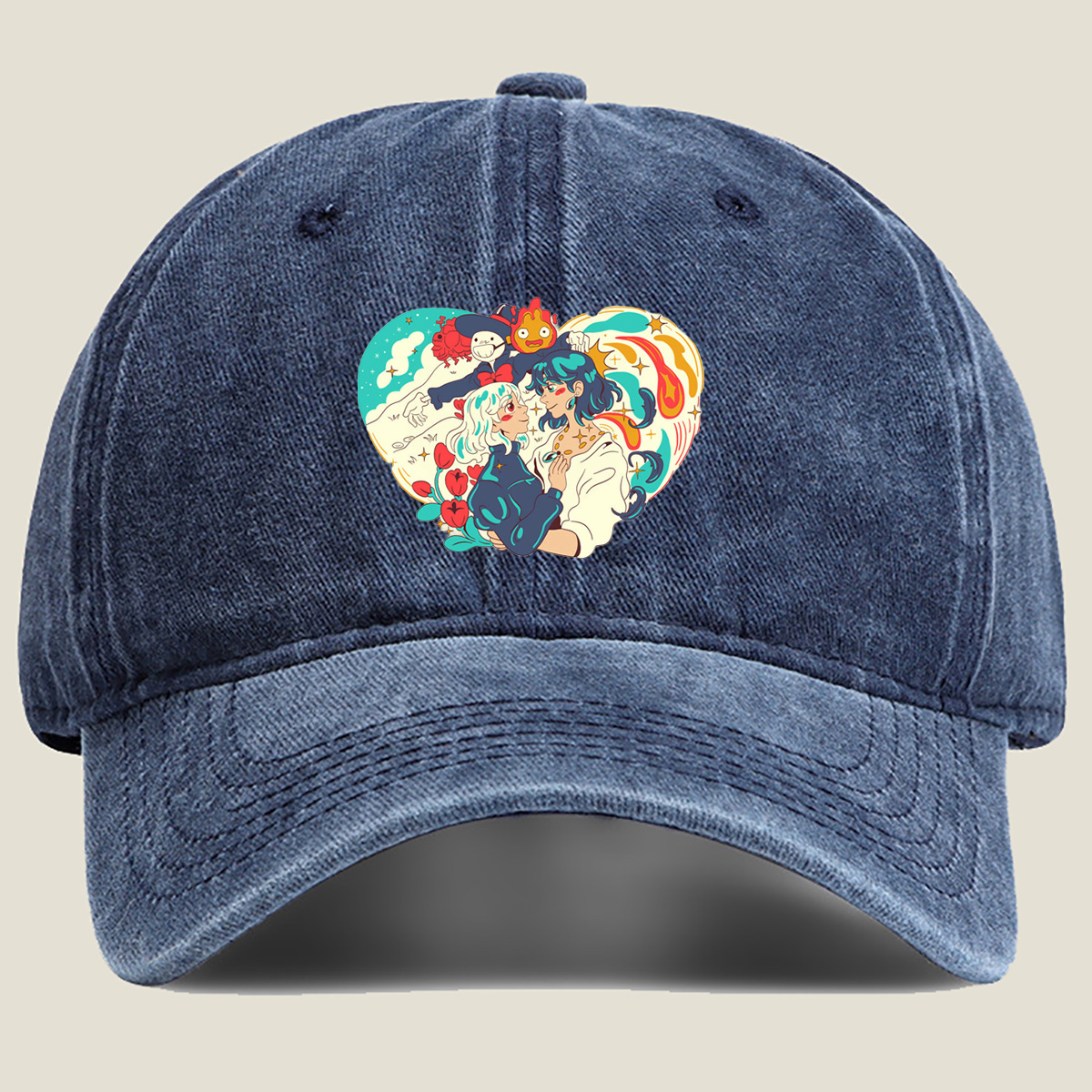 Steven Universe: Garnet, Amethyst, and Pearl in a Heartfelt Moment - Washed Denim - Baseball Cap