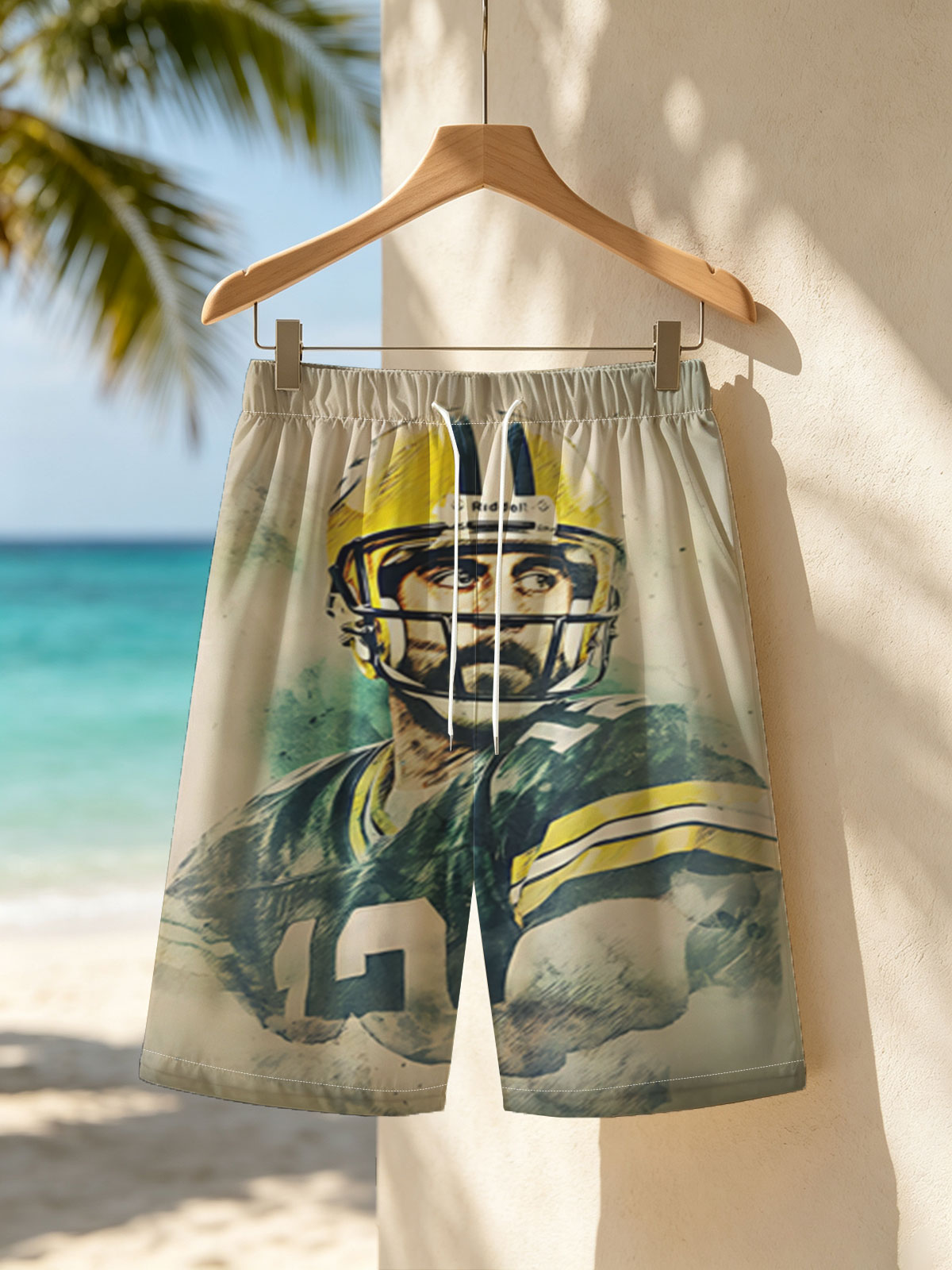 Brett Favre, Green Bay Packers Quarterback, in Action -  Beach shorts