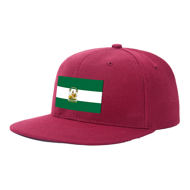 Flat Brim Baseball Cap Andalusia Emblem Design Streetwear Underground Skate Style Basketball Court Urban Skate Park Fit for Skaters Rappers Streetwear Enthusiasts