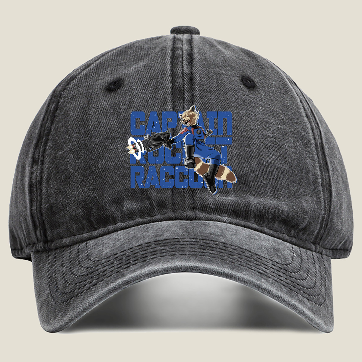 Captain Rocket Raccoon - Washed Denim - Baseball Cap