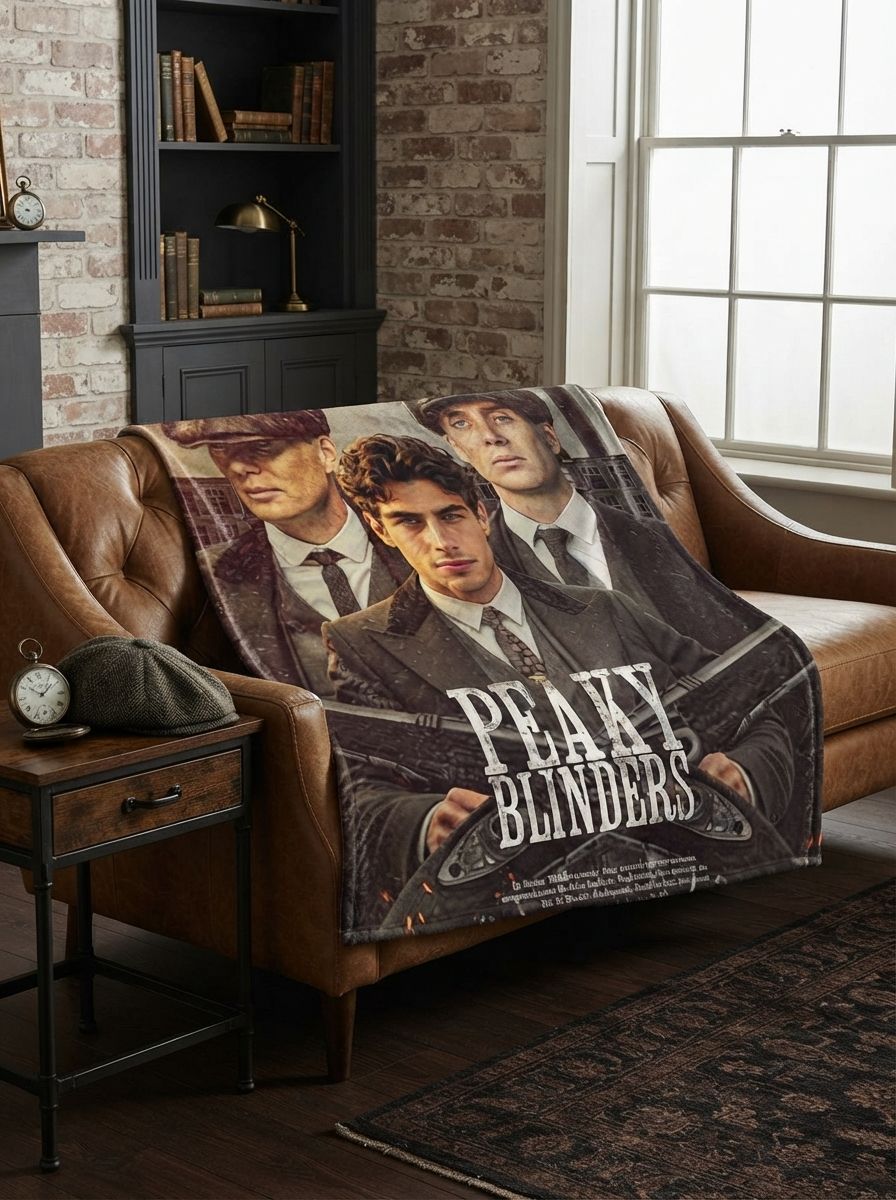 Custom Photo Face Blanket Personalized Vintage Gangster Drama Portrait Ultra Soft Flannel Fleece Throw Cozy Gift for