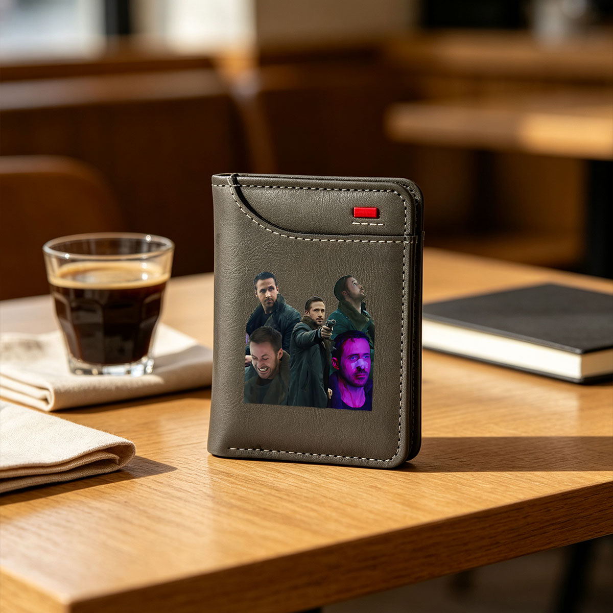 Ryan Gosling in Various Roles: Driver, Gunman, and Intense Expressions - Vertical Style Wallet