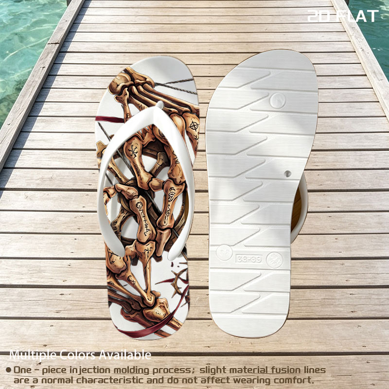 Skeleton Hands with Runes, Gears, and Thorns -  flip-flops