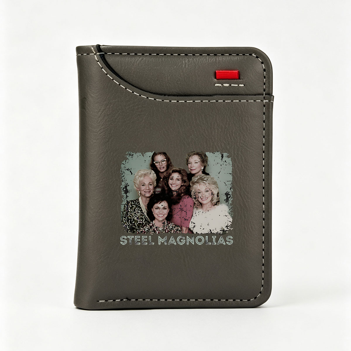 Steel Magnolias: Dolly Parton, Sally Field, Shirley MacLaine, Julia Roberts, Dixie Carter, and Margo Martindale in a classic Southern drama - Vertical Style Wallet