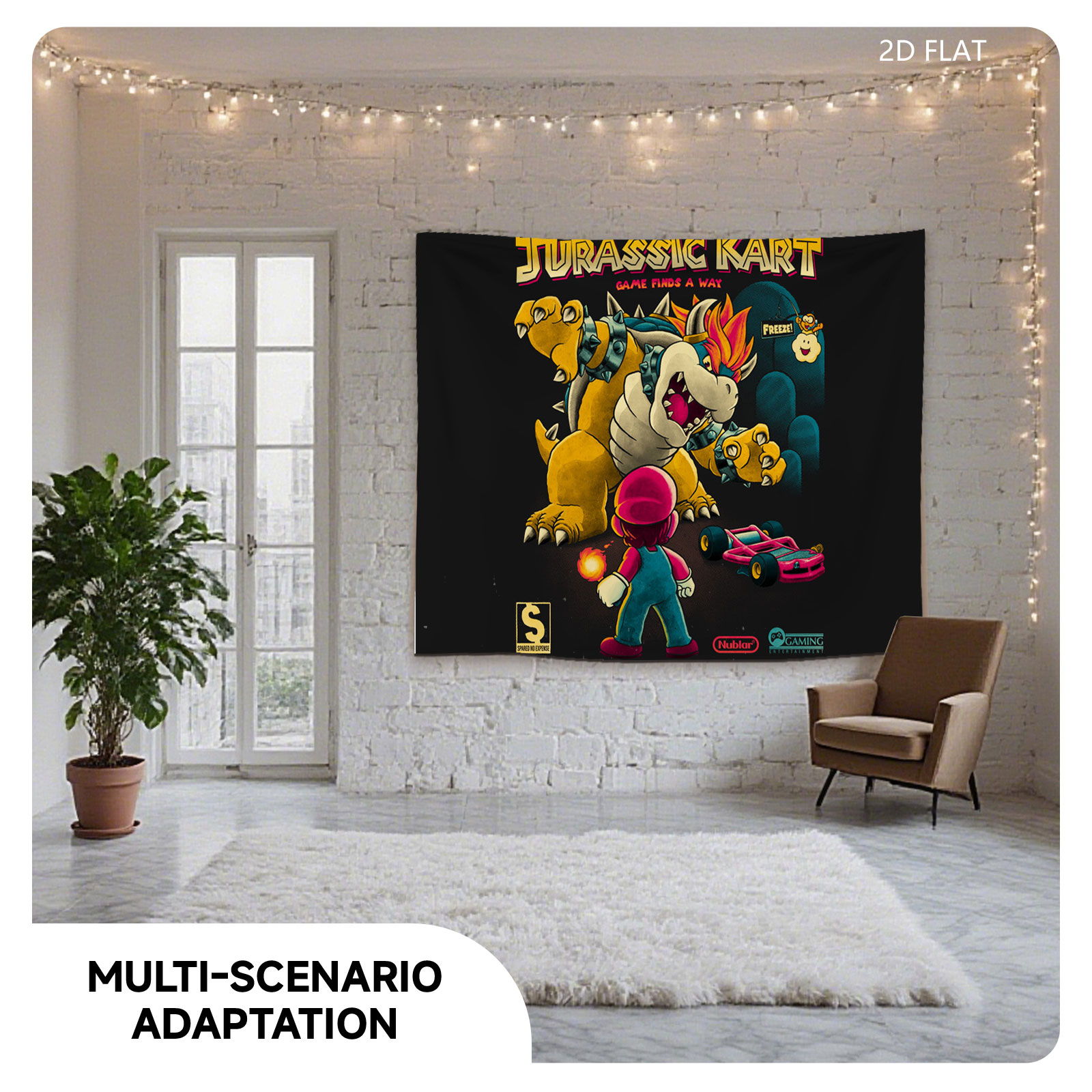 Jurassic Kart: Mario vs Bowser in a Prehistoric Race Adventure - Tapestry