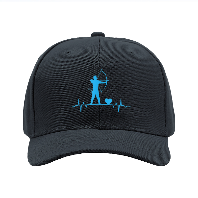 1pc New Baseball Cap with Archer and Heartbeat Pattern Print Unisex Adjustable Hat for Outdoor Activities and Casual Wear Suitable for Adults Who Love Archery and Unique Design Styles