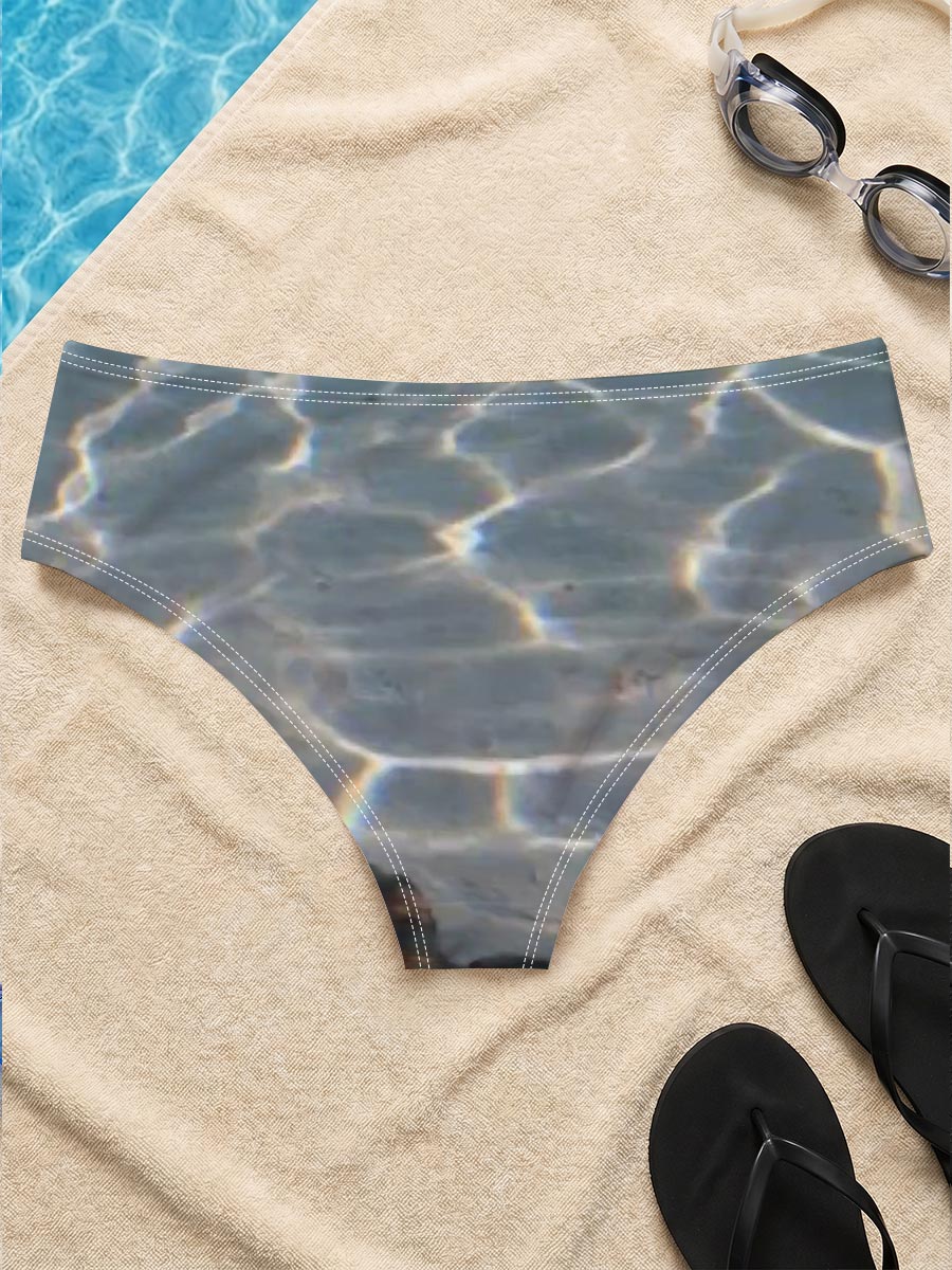 Sea turtle swimming over sandy ocean floor with sunlit ripples -  Men's swim trunks