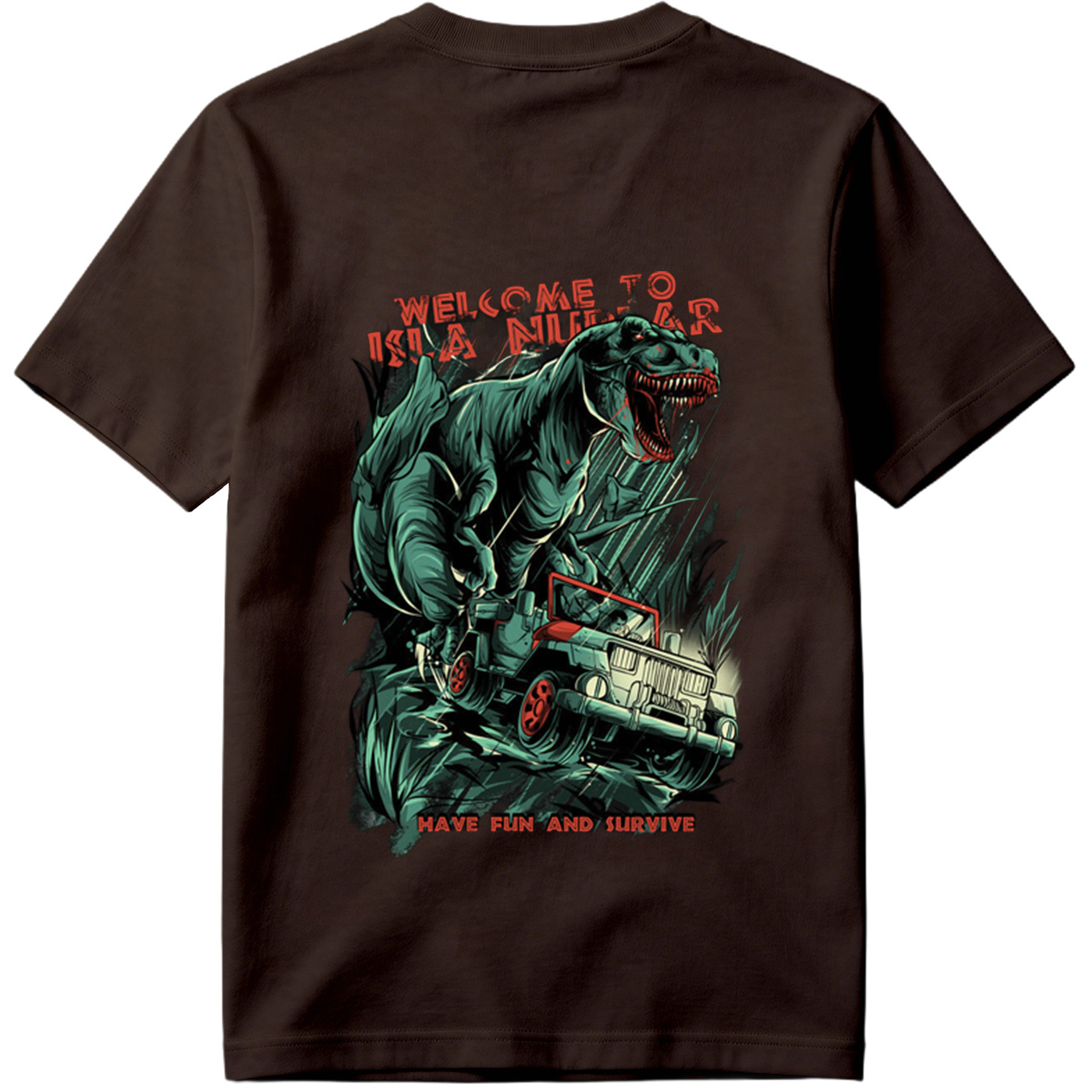 Jurassic Park T-Rex vs Jeep: Welcome to Isla Nublar - Tee