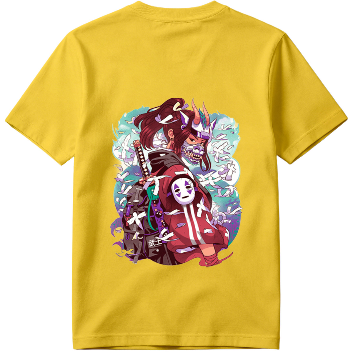 Samurai Warrior with Mask and Katana - Tee