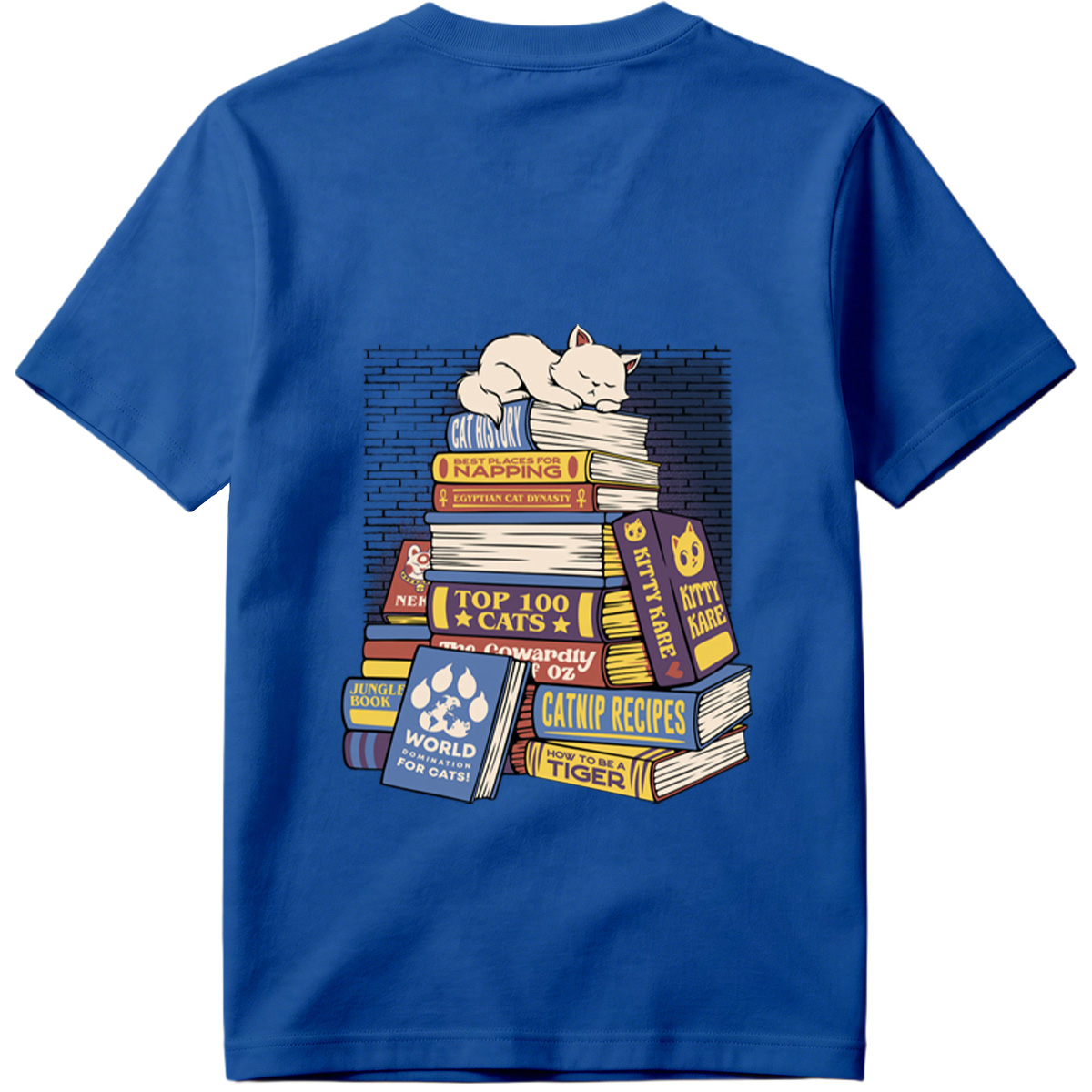 Cat Nap on Book Stack - Tee