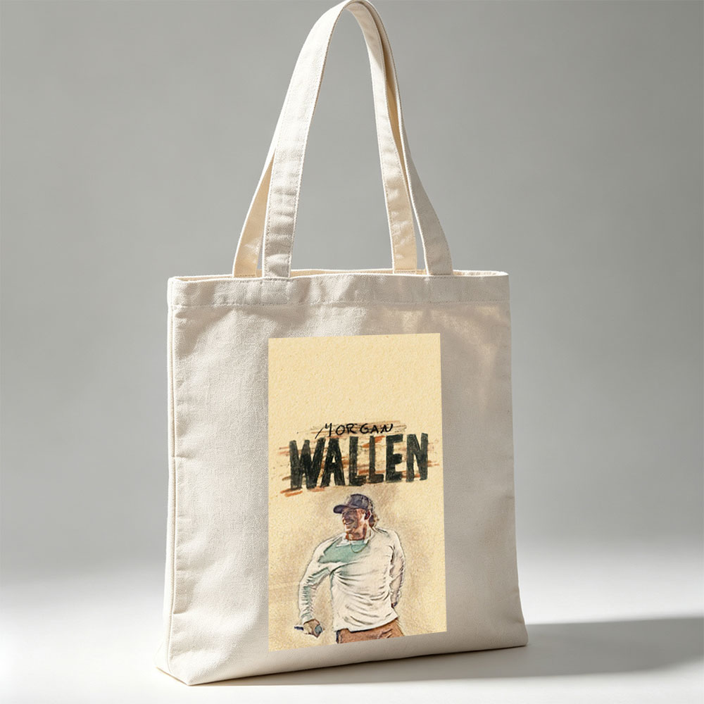 Morgan Wallen Performing on Stage in a Casual Outfit with Microphone - Canvas tote bags