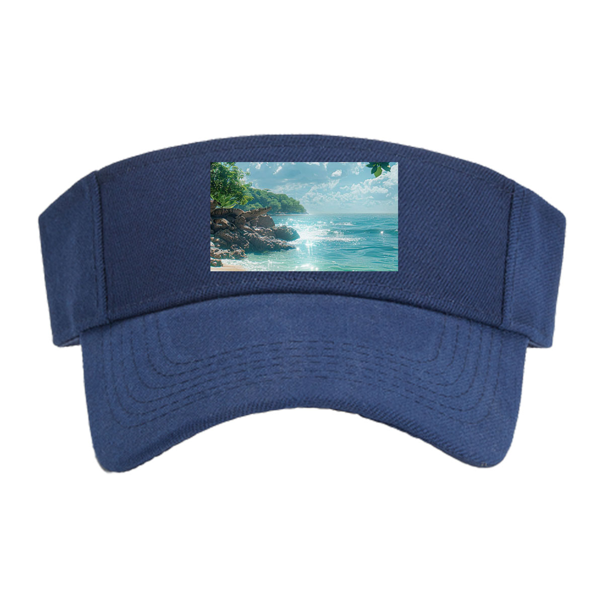 Tropical Beach with Palm Trees and Crystal Clear Water -  Visor cap