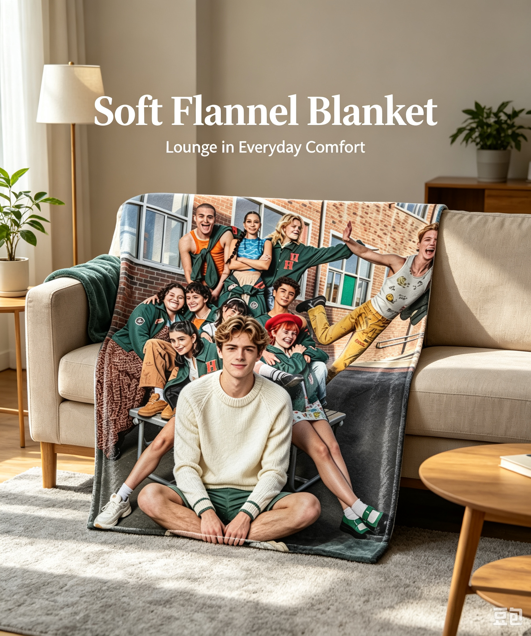 Custom Face Blanket The Heathers Movie Cast Flannel Blanket Cozy Home Decor Gift for Fans and Teen Drama Lovers