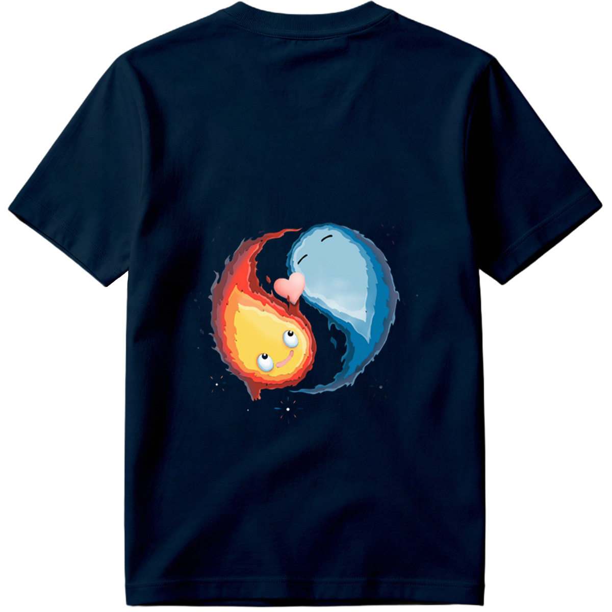 Yin Yang Fire and Ice Characters in Space - Tee