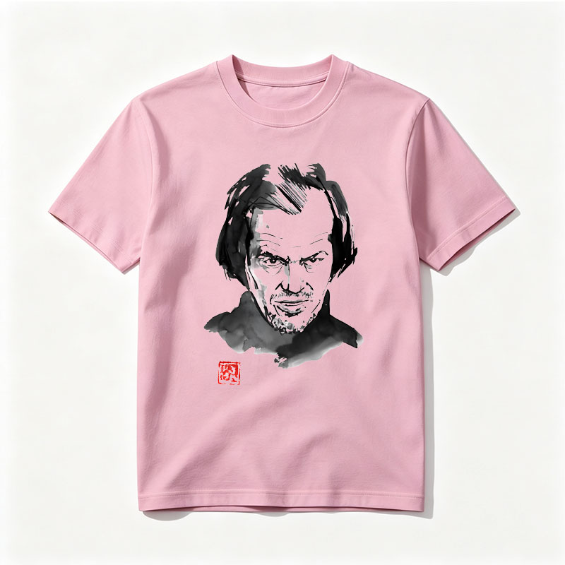 Abstract Portrait of a Man with Expressive Features and Red Seal - Tee