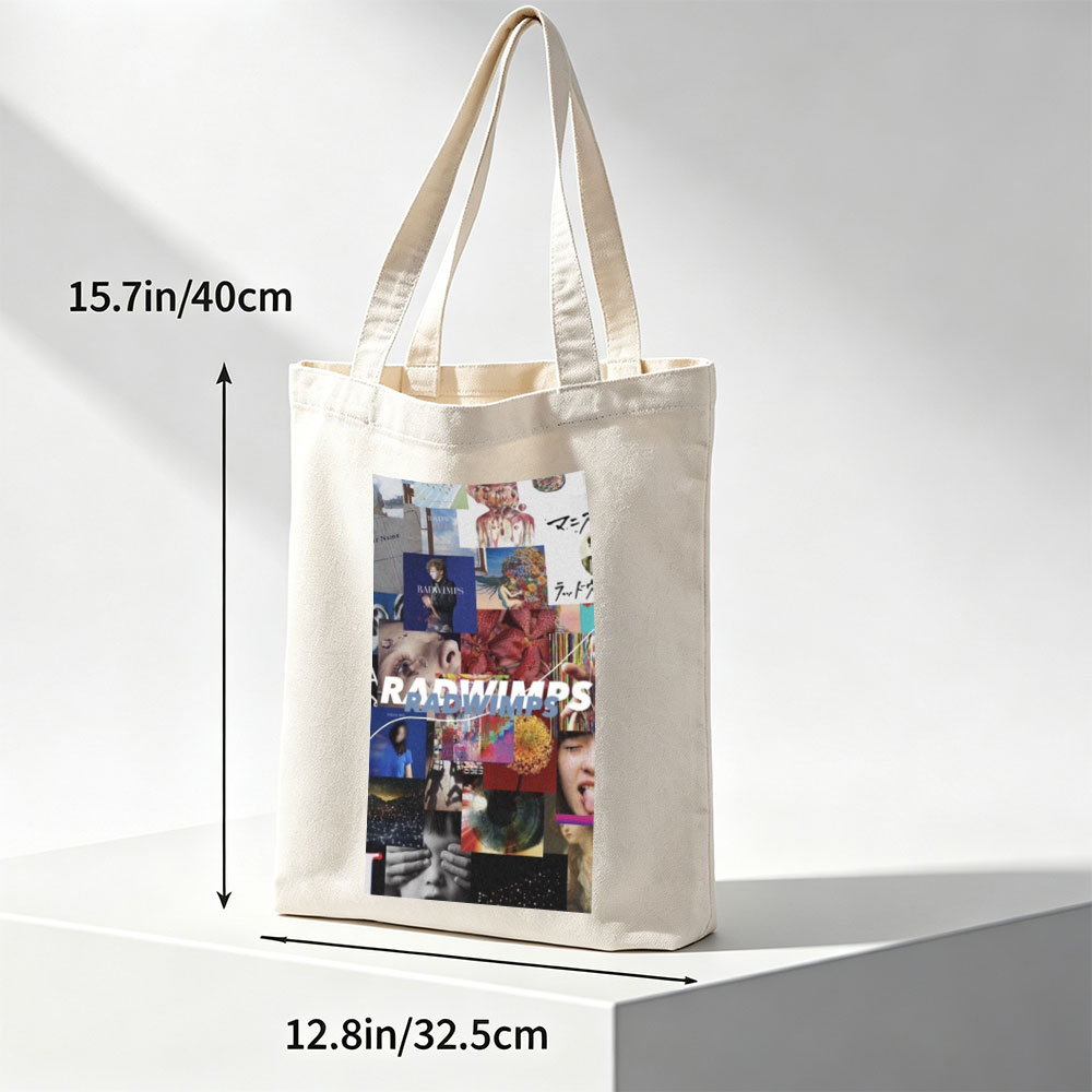 RADWIMPS Collage Artwork Featuring Band Members and Vibrant Visual Elements - Canvas tote bags