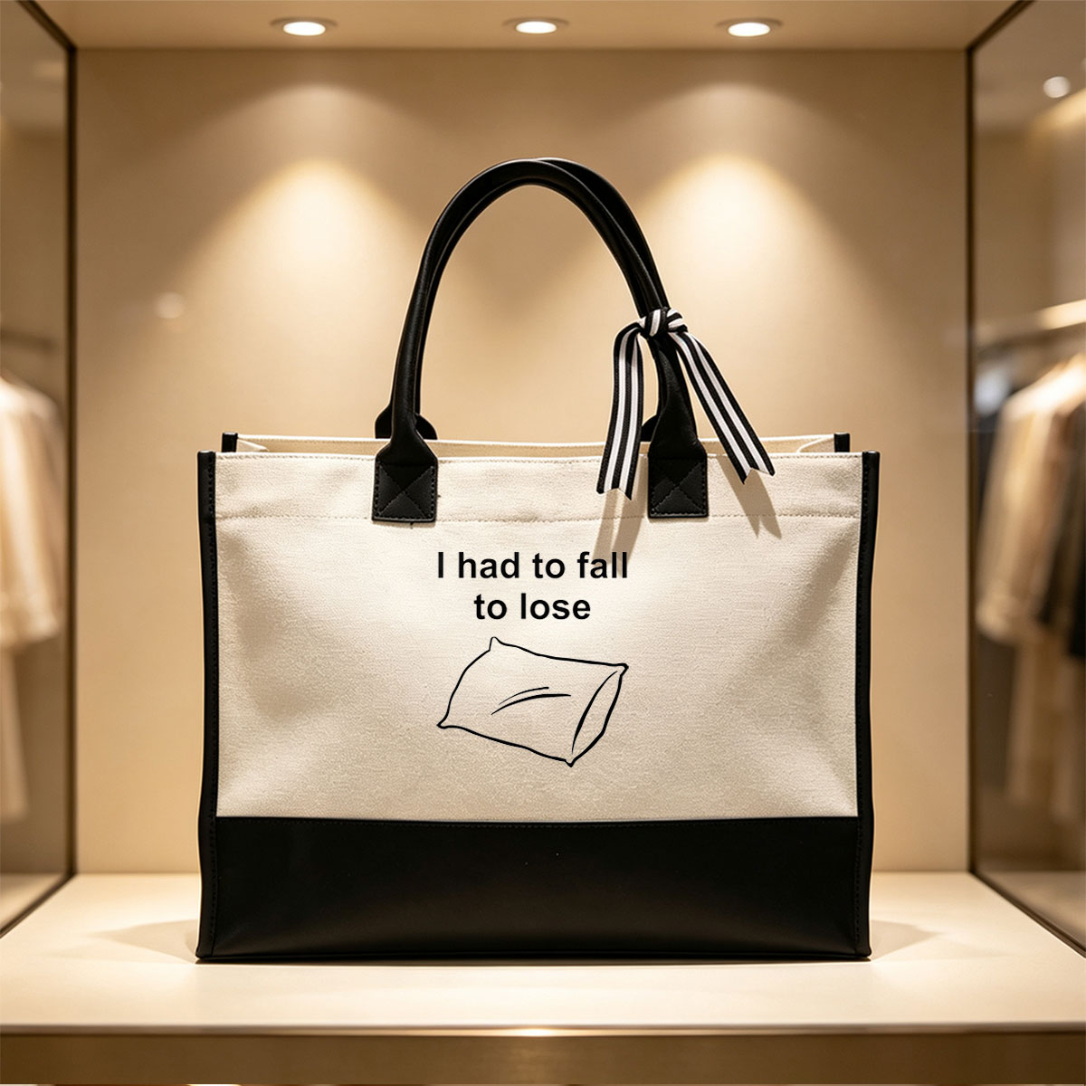 I Had to Fall to Lose Pillow Outline - Canvas patchwork gift tote bag