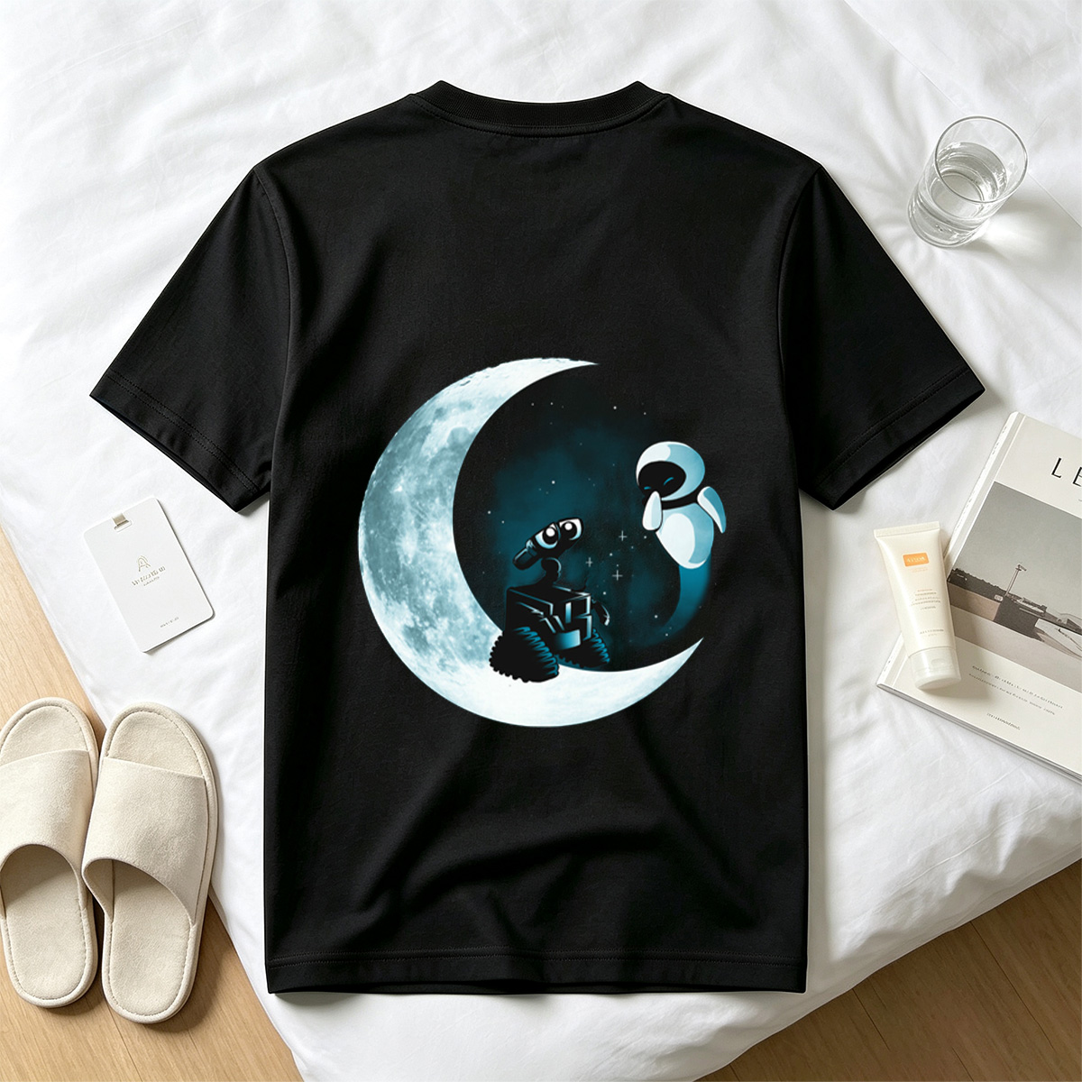 WALL-E and EVE on the Moon - Tee
