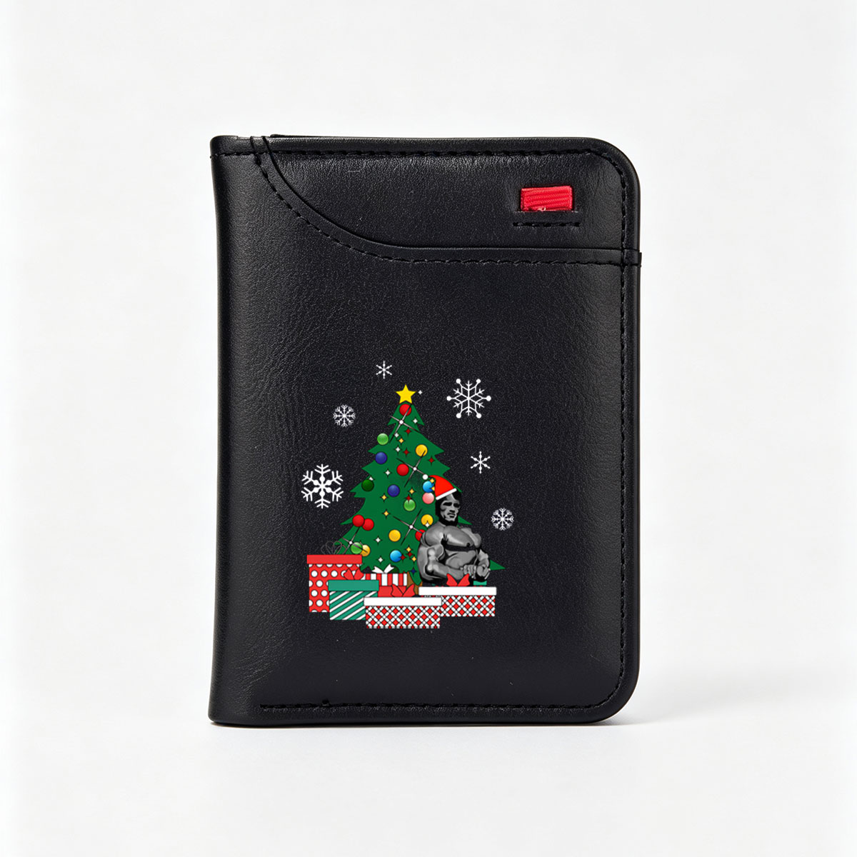 Hulk in Santa Hat by Christmas Tree with Gifts - Vertical Style Wallet